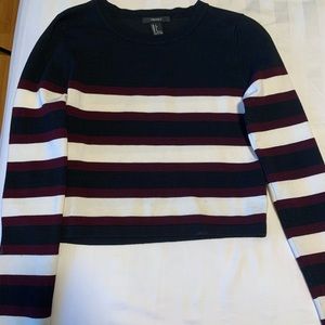 striped long sleeve crop top